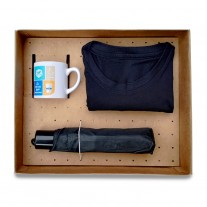 Kit com camiseta, guarda chuva e caneca - KIT12