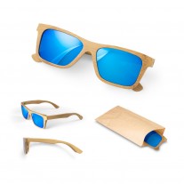 culos de sol em bambu om lentes espelhadas - PTO06