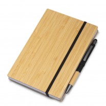 Caderno com detalhes em bambu personalizado - CMK33